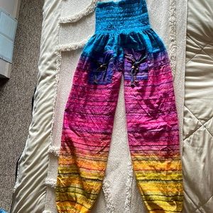 Rainbow hippie pants size small